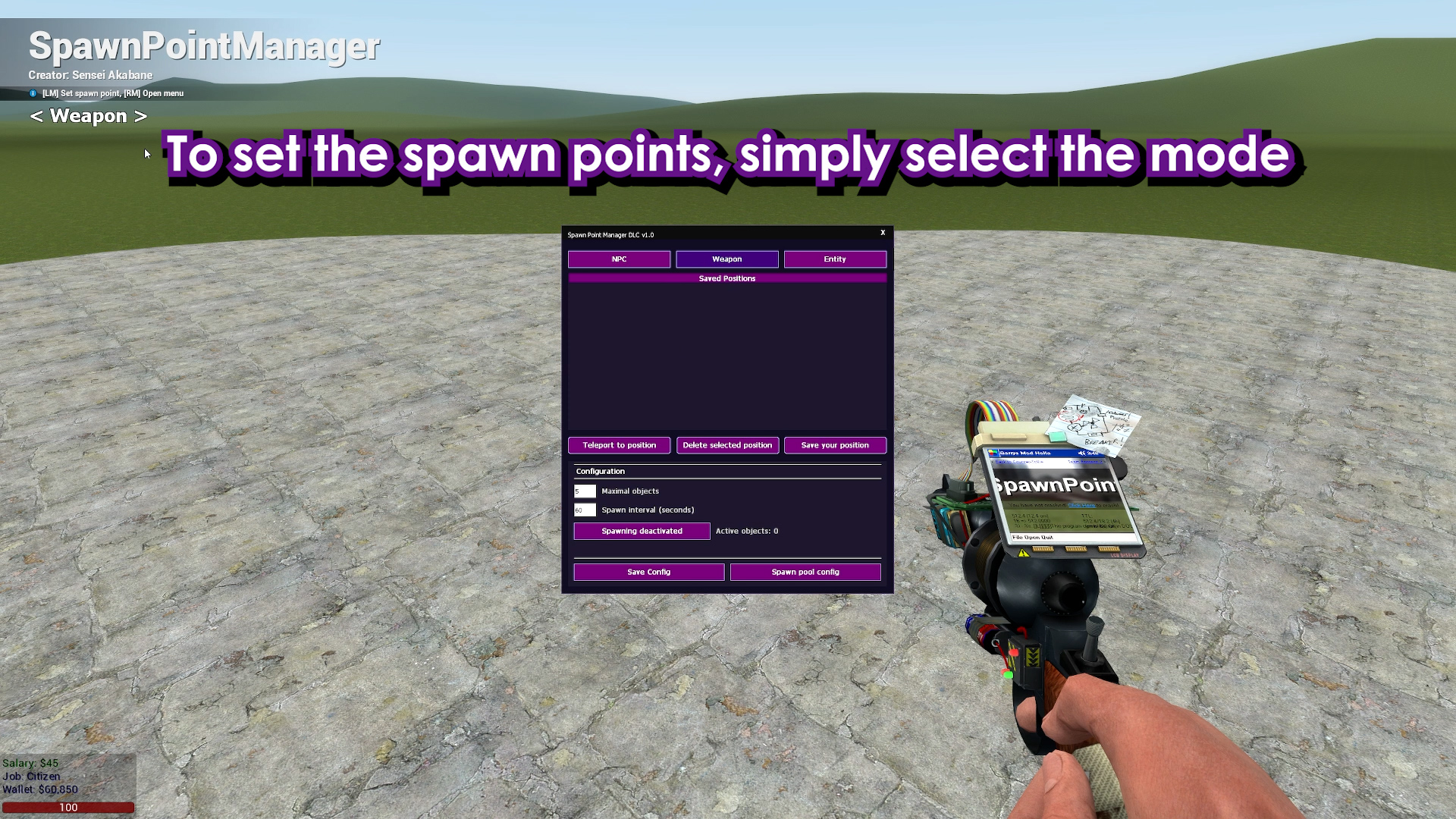 Set spawn points - Step 1