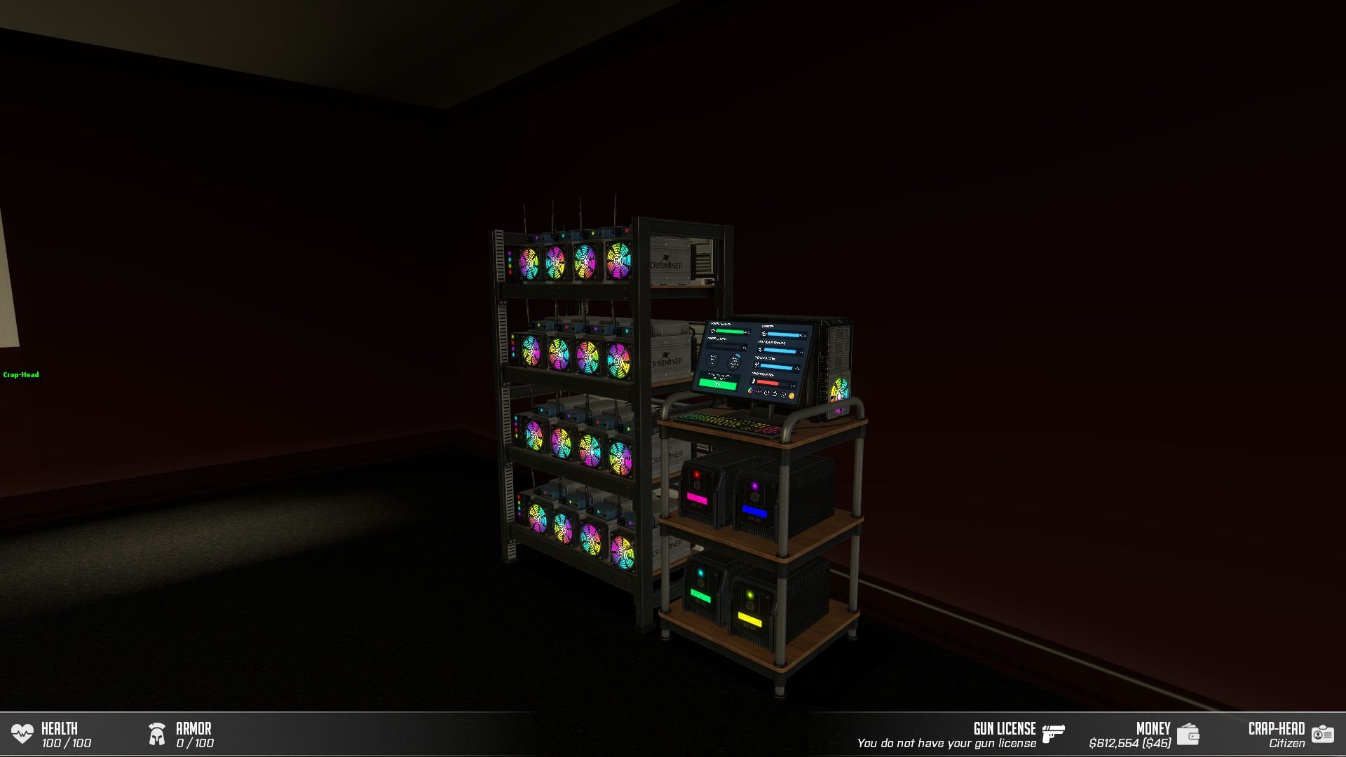 Bitminer with RGB enabled in dark