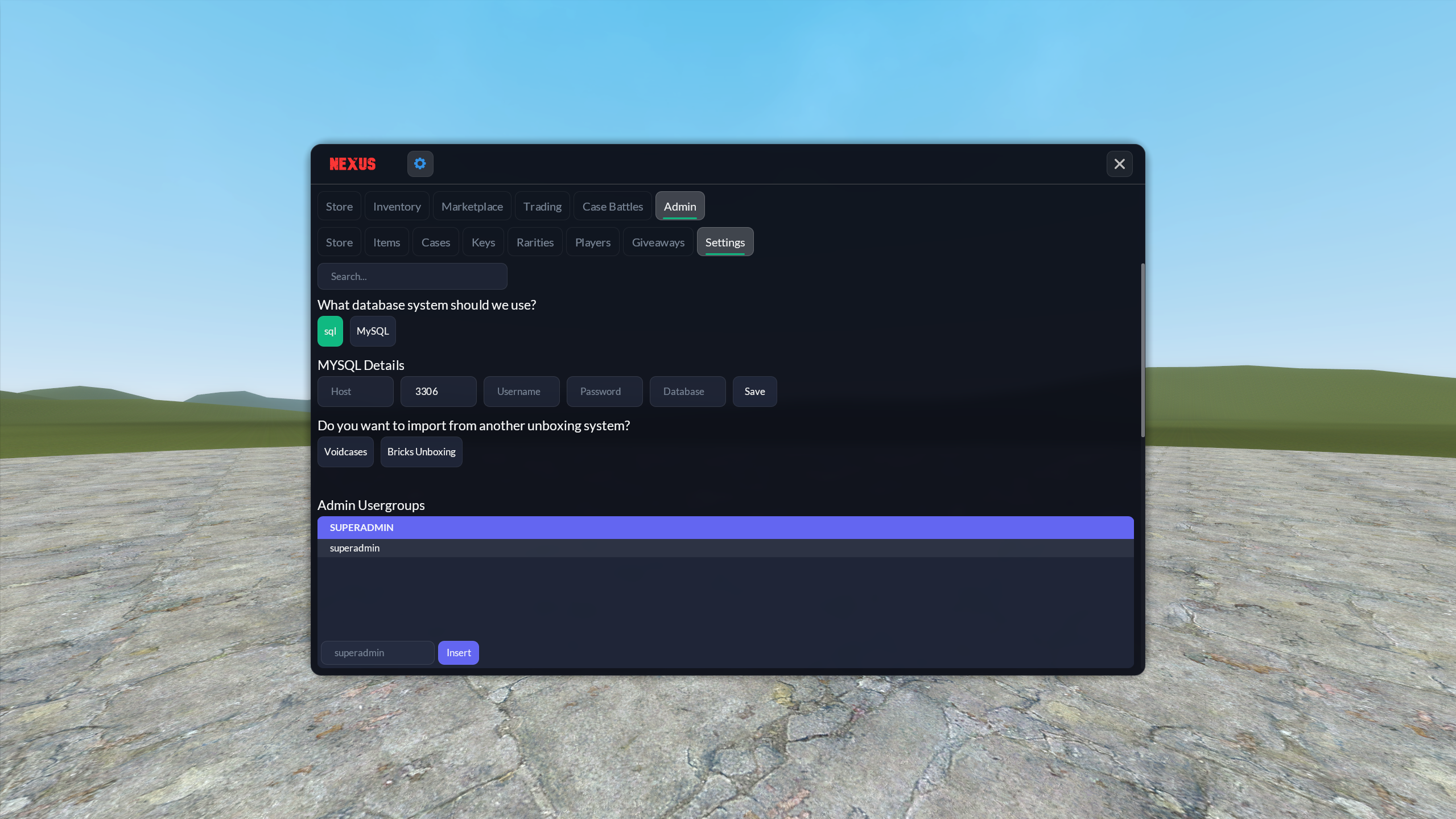 16. In Game Config