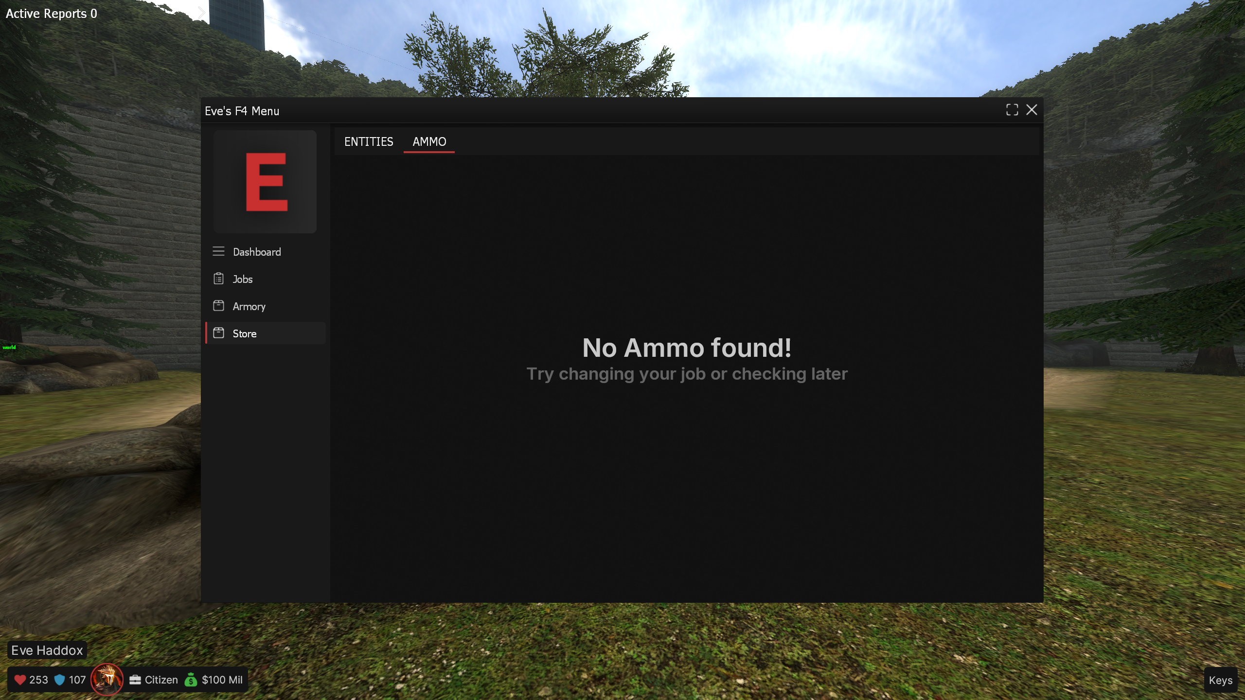 Ammo - Empty Screen