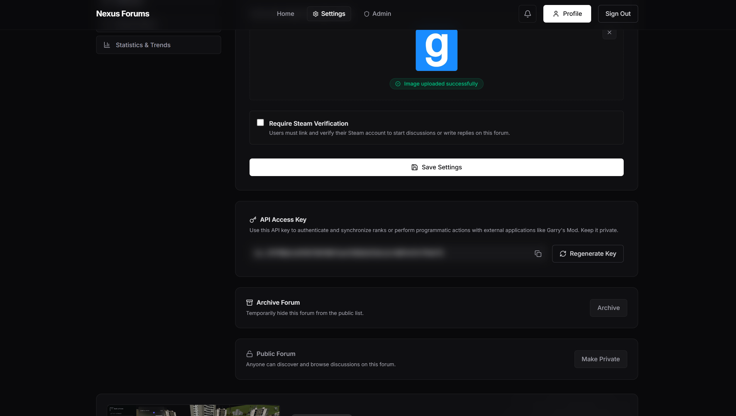 Settings: Customize Visibility