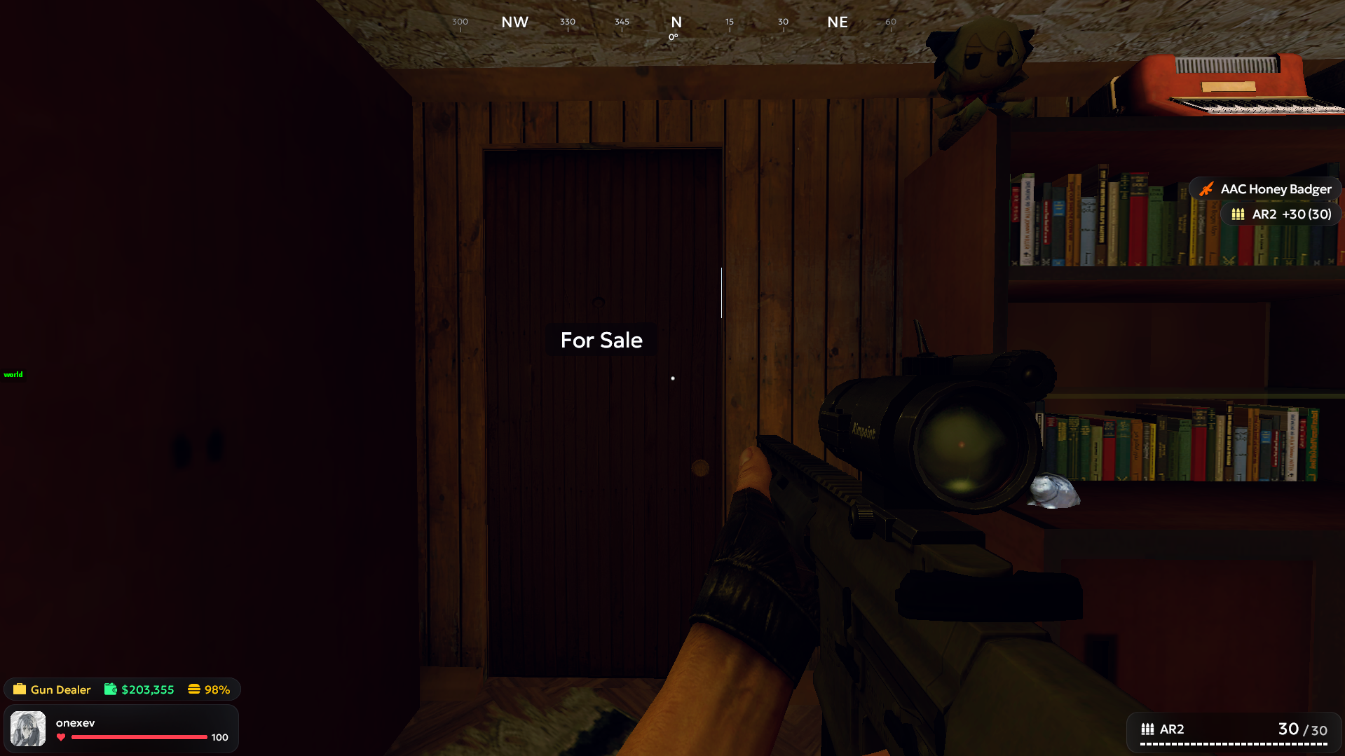 Main HUD in darkness