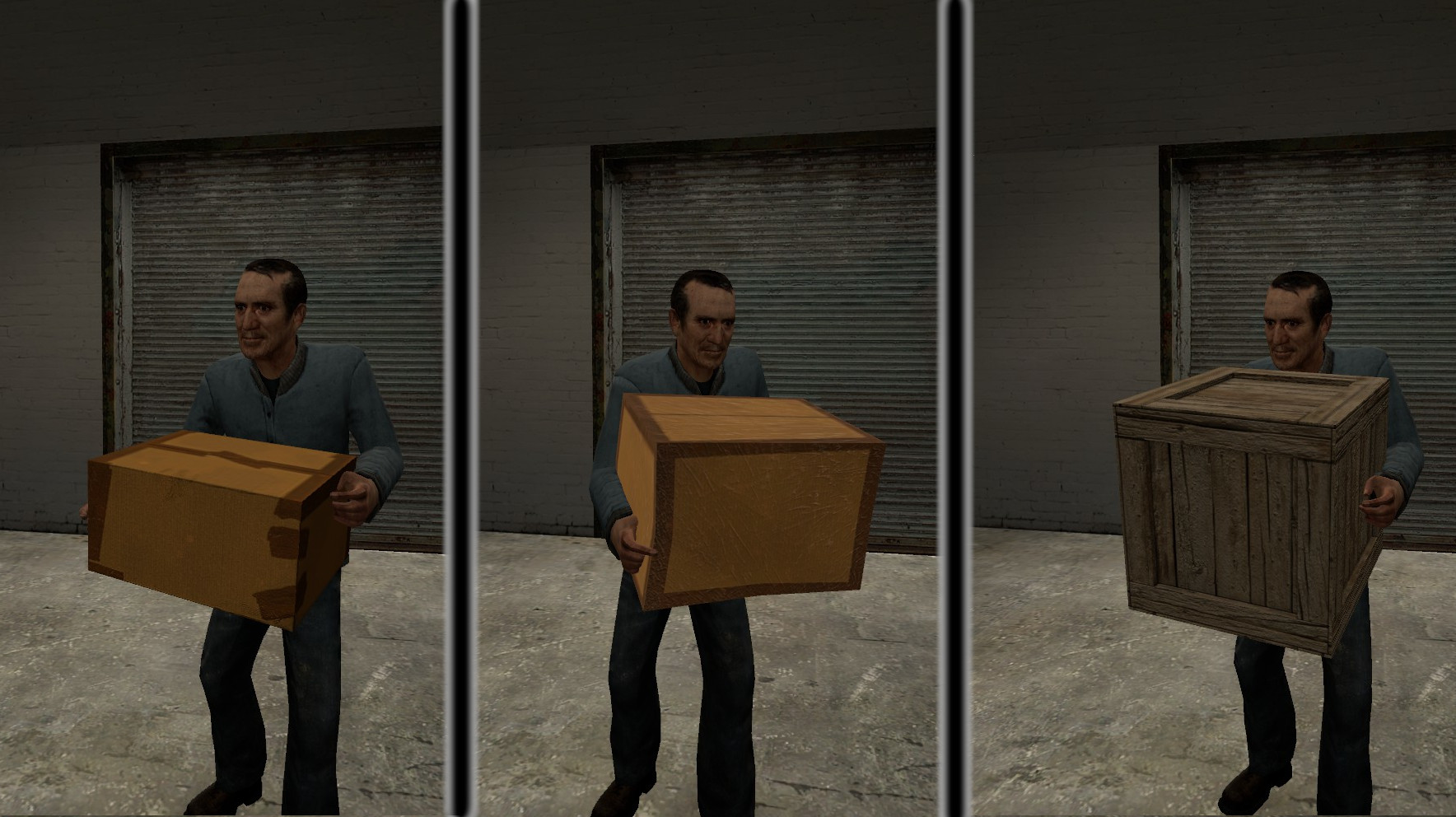 Different types of parcels from the third person
