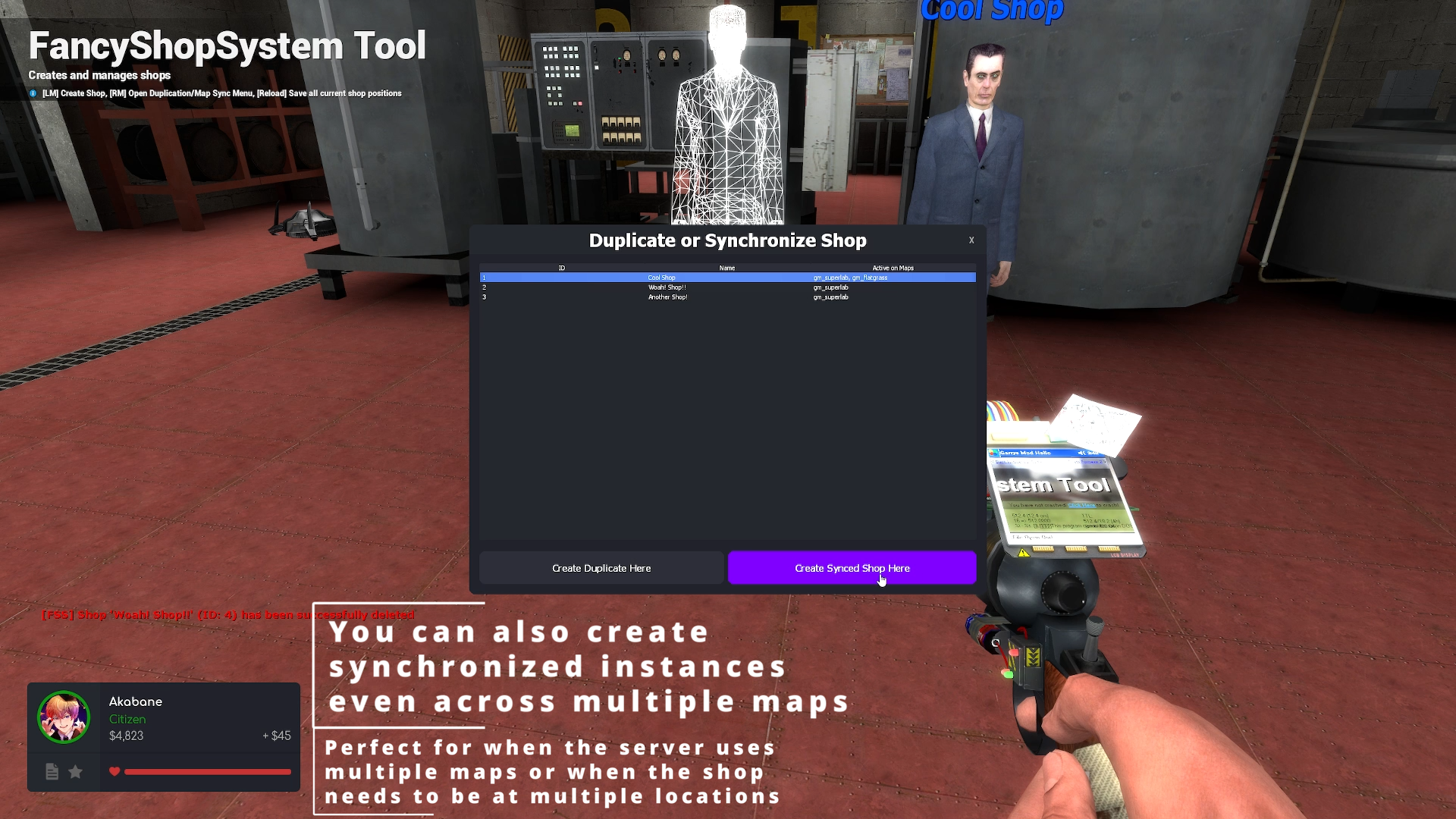 Shop Synchronization: Works on the same or across different maps