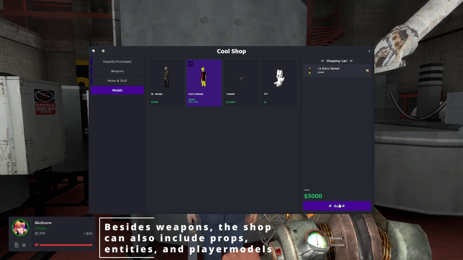 Various item types supported
