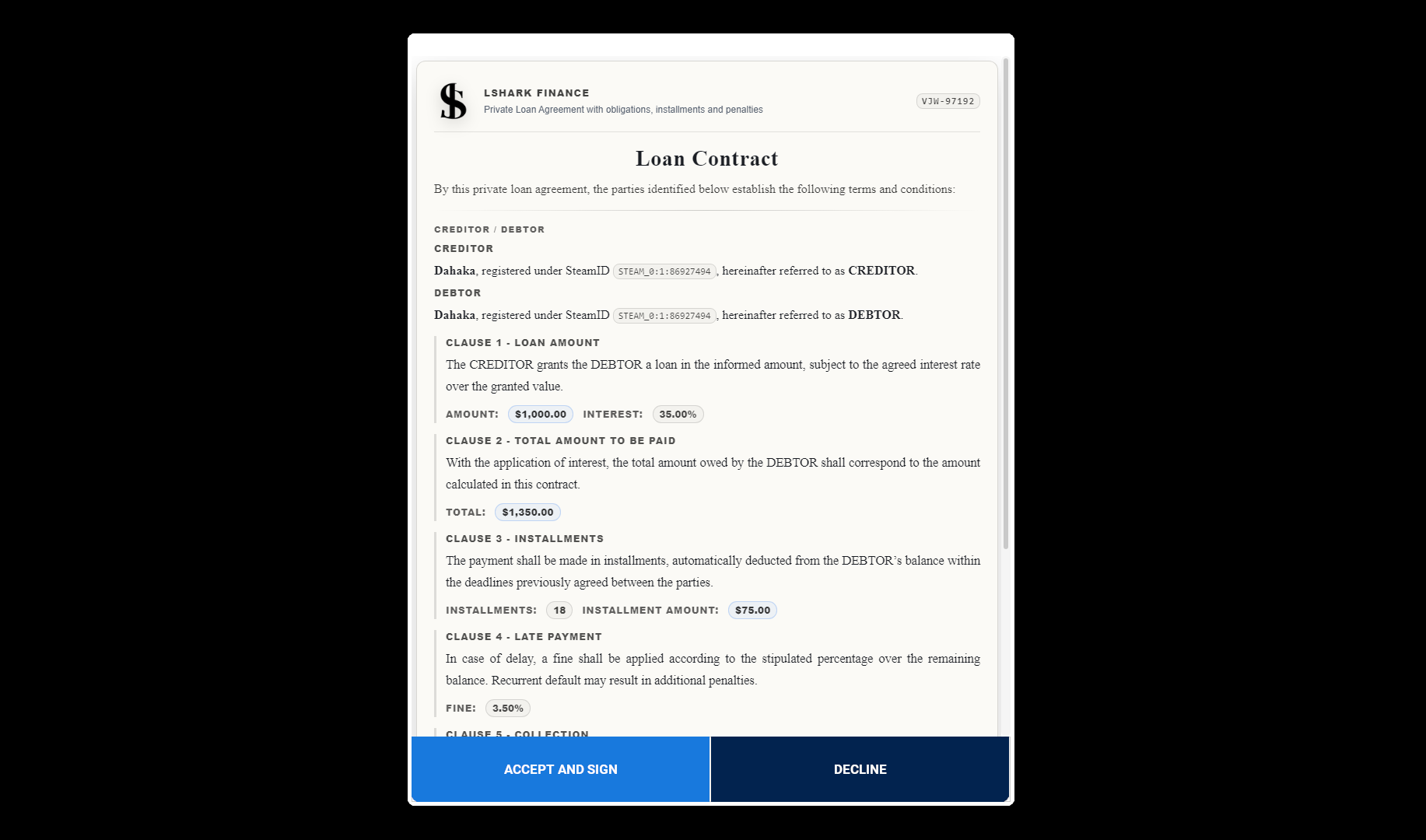 Loan Contract