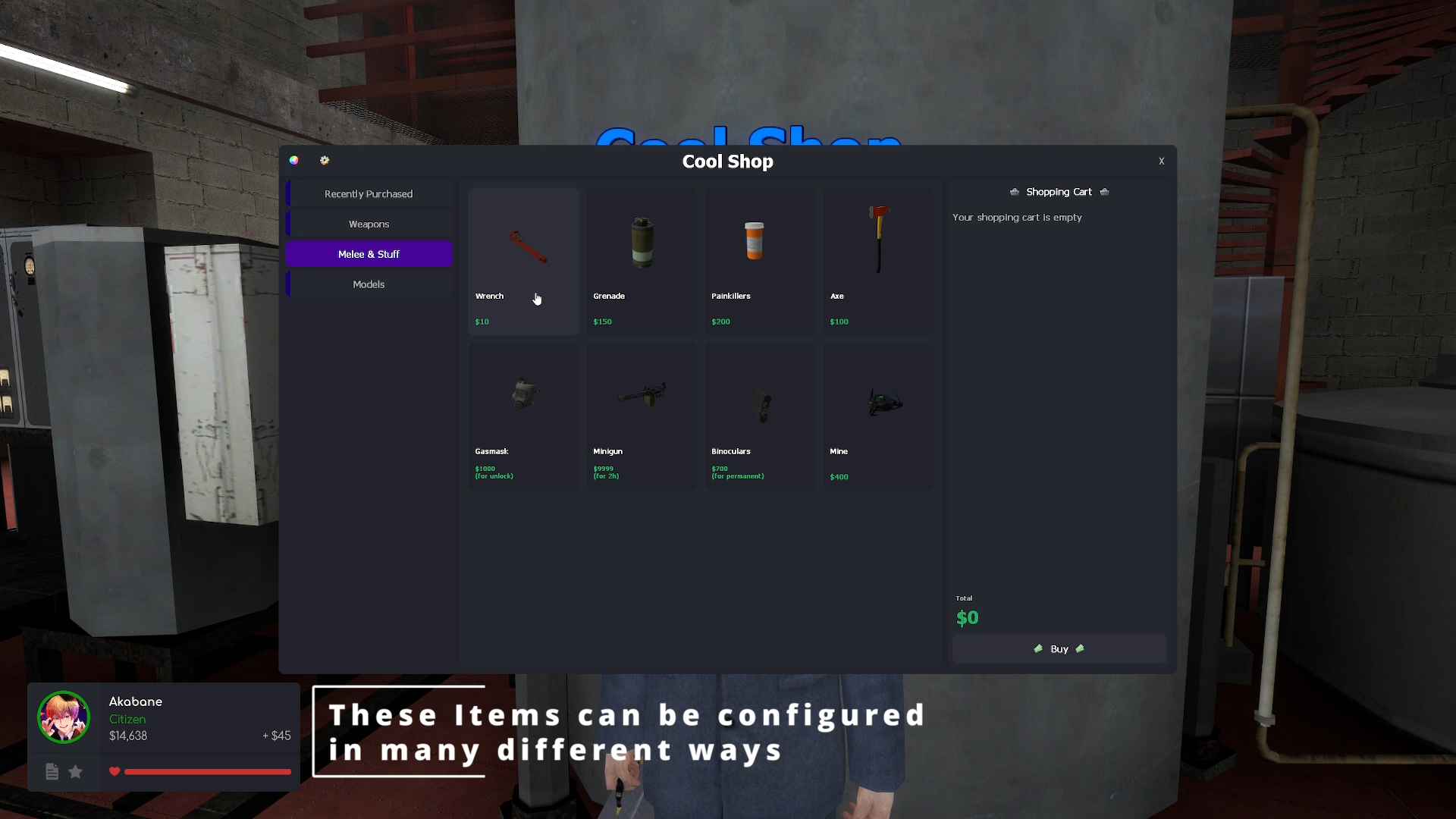 Versatile item configuration